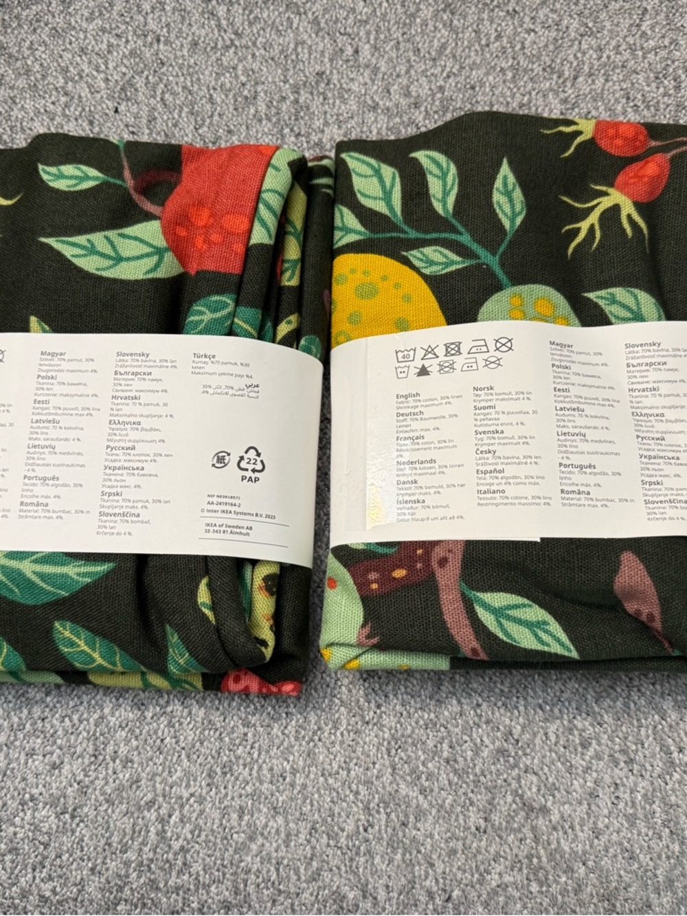 IKEA VILDPERSILJA Floral Cushion Cover black-green floral pattern 20x20 NWT - Picture 2 of 4